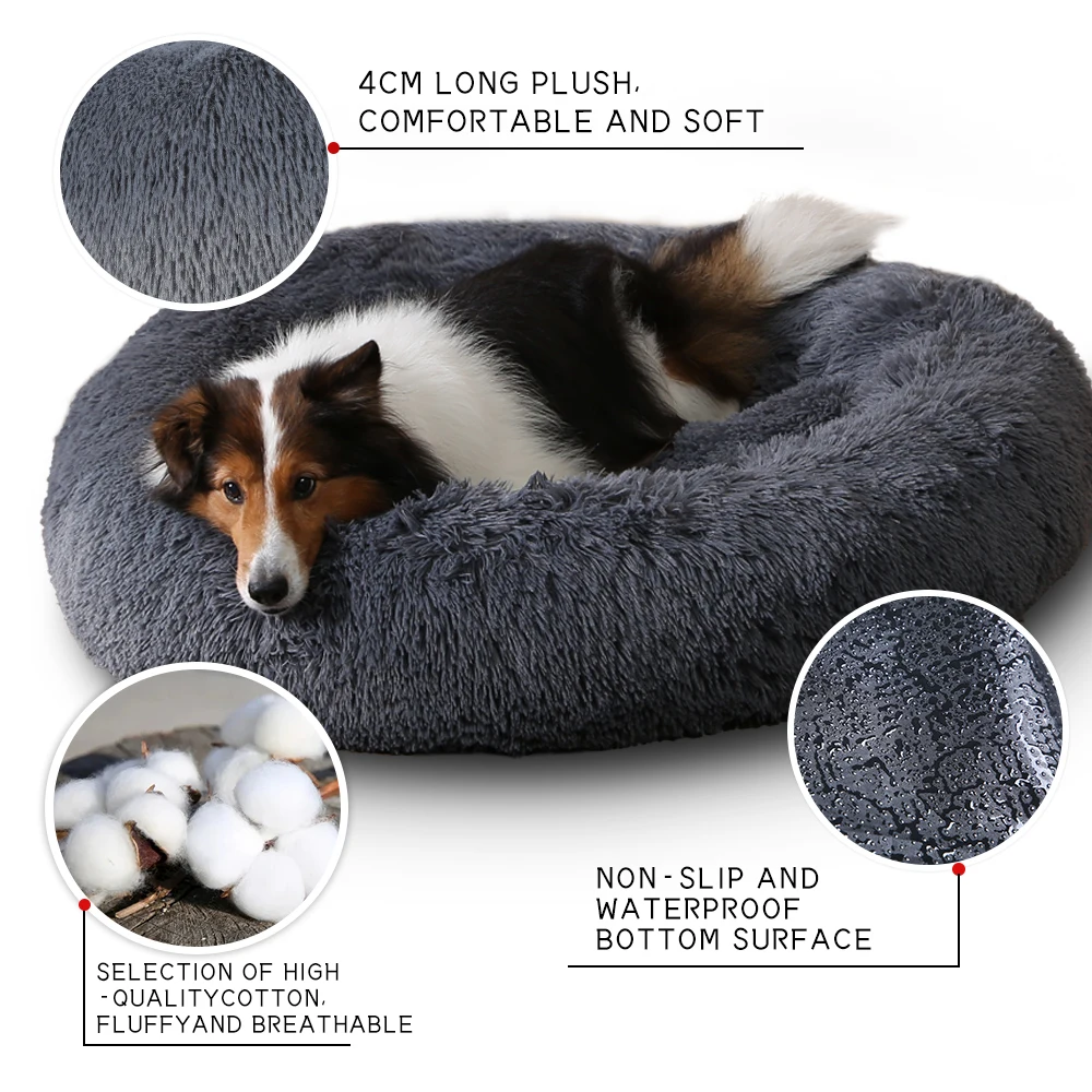 Imagem -03 - Cama de Pelúcia Longa Lavável para Animais de Estimação Dog House Removível Luxury King Bed Mat Quente Sofá Basket Fun Outdoor Large Pet Cat