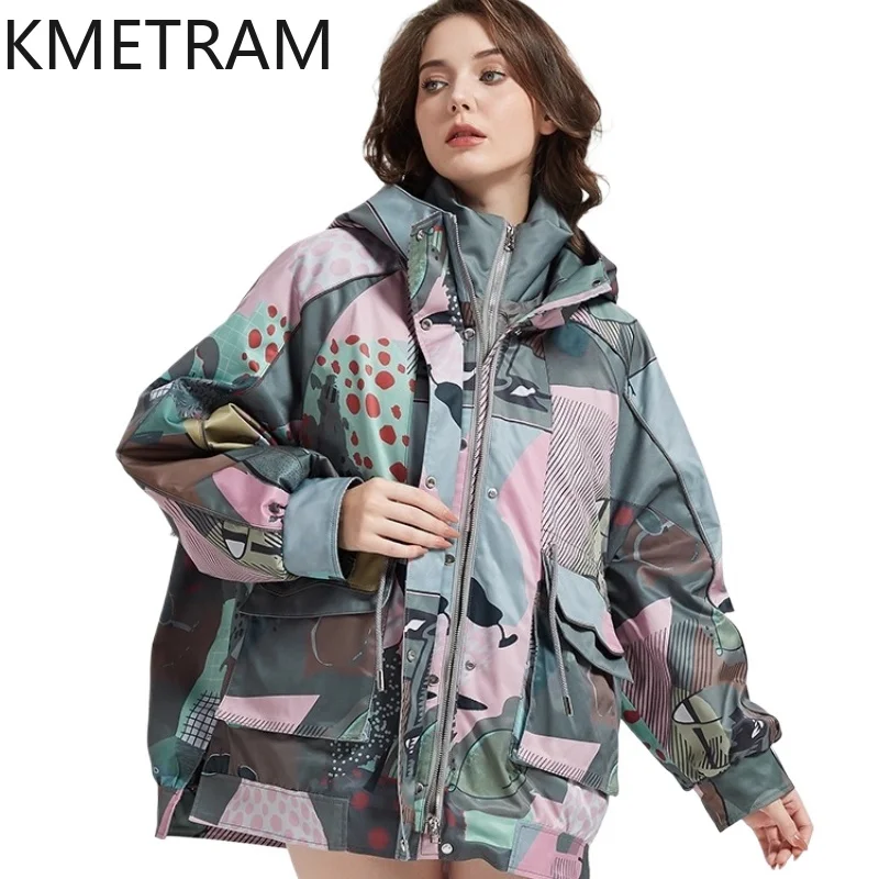 KMETRAM الأبيض أوزة أسفل معاطف منتفخة الكرتون المرأة سترة شتوية 2025 سترات قصيرة موضة ملابس خارجية سترات نسائية