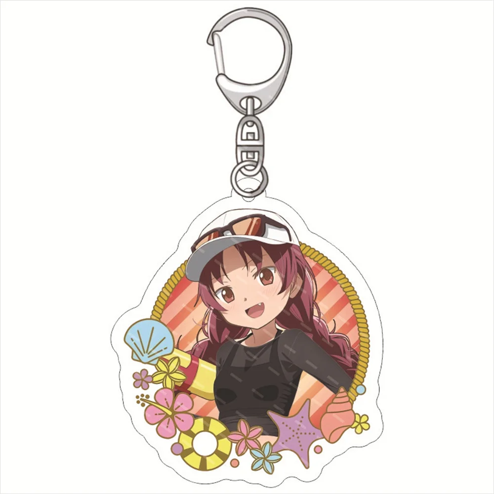 6cm Q Version Anime Keychain Puella Magi Madoka Magica Kaname Madoka Acrylic Keyring strap Figure Hanging Accessories Fans Gifts