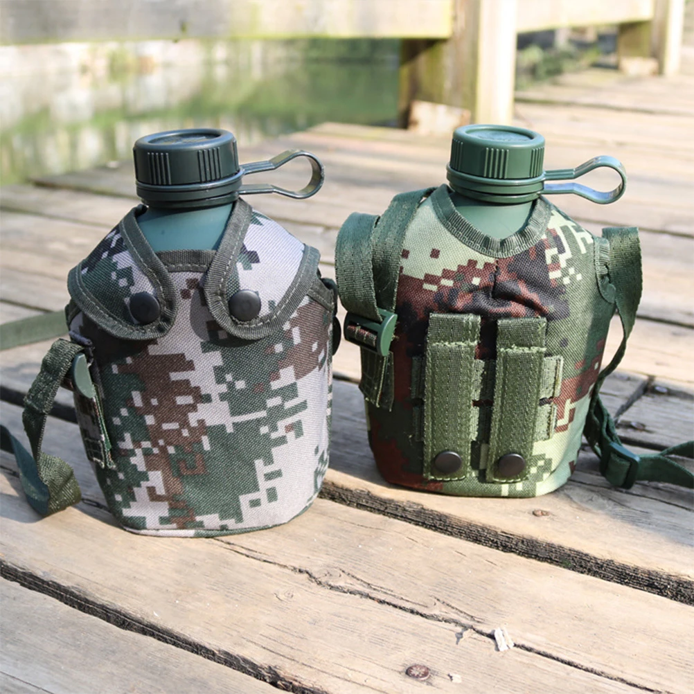 

Aluminum Alloy 1L Water Bottle Camouflage Bag Leak Proof Military Canteen Camping Hiking Survival Kettle Insulation Outdoor