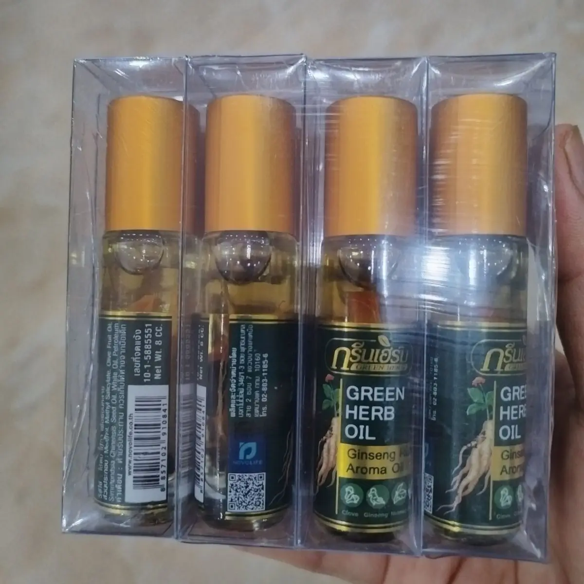Thai Mint Ginseng Roll On Herbal Balm Cooling Oil Refreshing and Mosquito Repellent Itch Relief for Motion Car Sickness - view 4