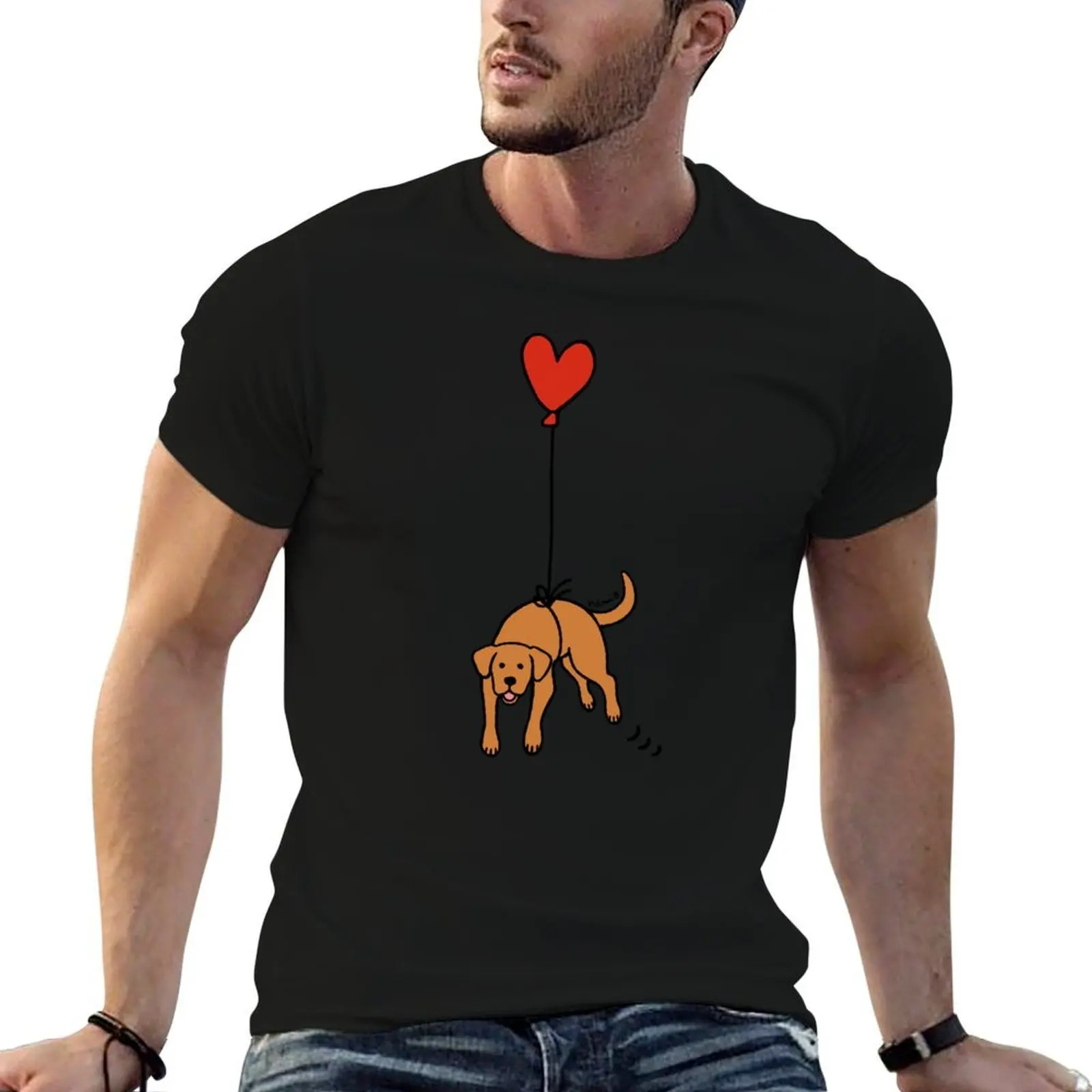 

Fox Red Labrador Floating in the Air T-Shirt t shirts for man graphic vintage man t shirts high quality luxury brand T-Shirt