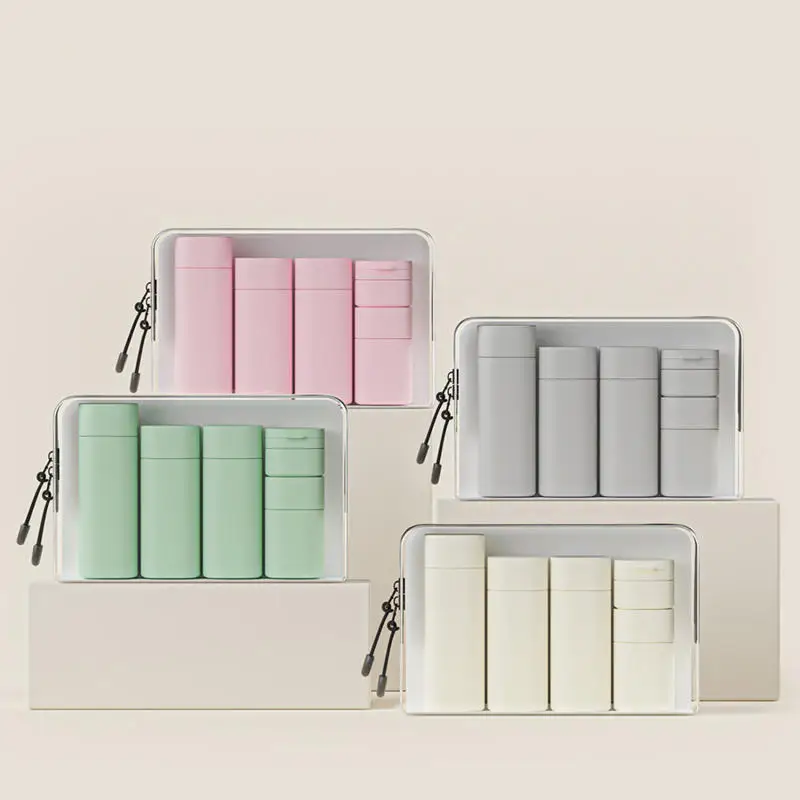

Nordic Style Portable Travel Split Bottle Set Macaron Refillable Bottle Lotion Shampoo Squeeze Tube Containers