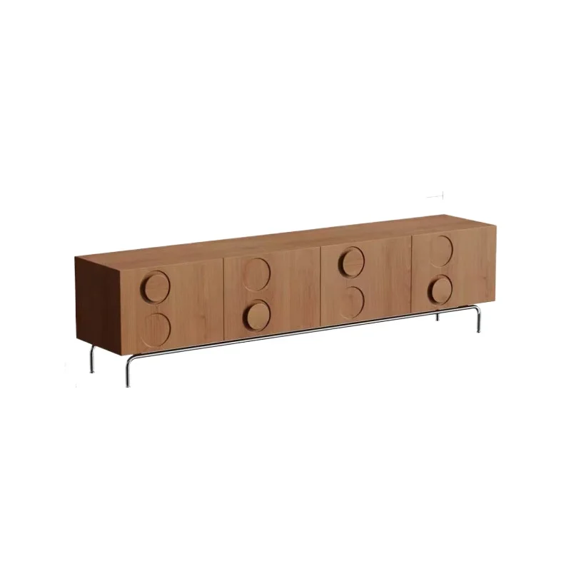 

Retro solid wood modern simple small apartment living room locker French medieval cream wind floor side cabinet