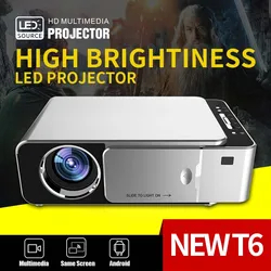 T6 Android System LED Projector Cinema Supports Mobile 1080P Mini Portable Projector Home Theater Smart TV WIFI