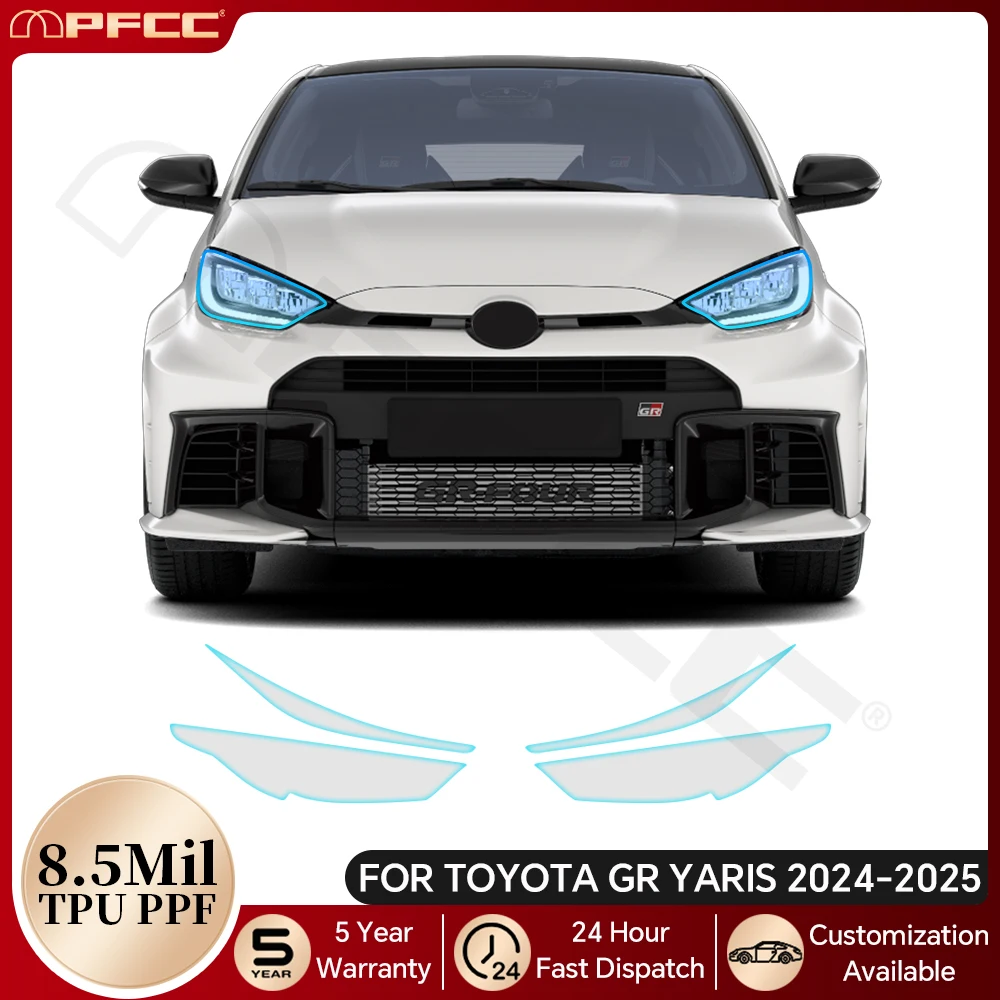 

For Toyota GR Yaris 2024 2025 Car Headlight Rearview TPU Paint Protection Film Pre-cut PPF Bra Clear Kit Anti-scratch Cover