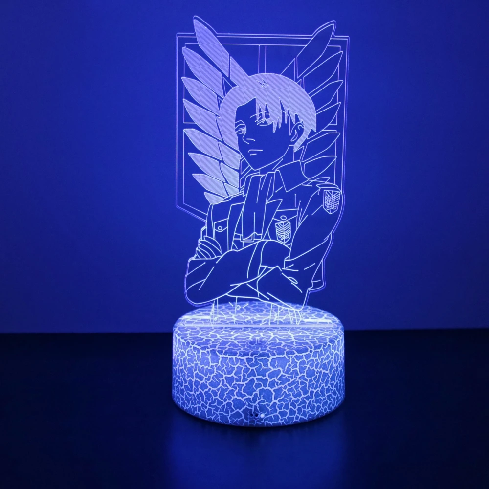 3D Lamp Attack on Titan Anime Figure Gaming Lamps Levi LED Night Light RGB Remote Control Home Room Decor Child Nightlight Gifts