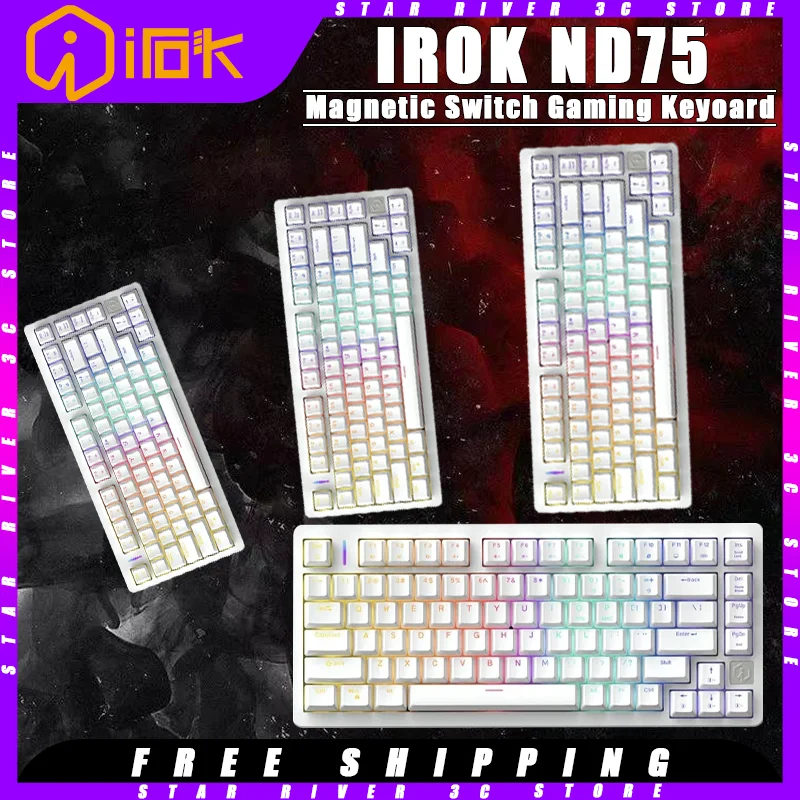 Irok nd75 Tastatur verkabelt RT-Modus Magnetsc halter mechanische Tastaturen Gaming Hot-Swap-Anpassung RGB Gamer-Tastatur für PC