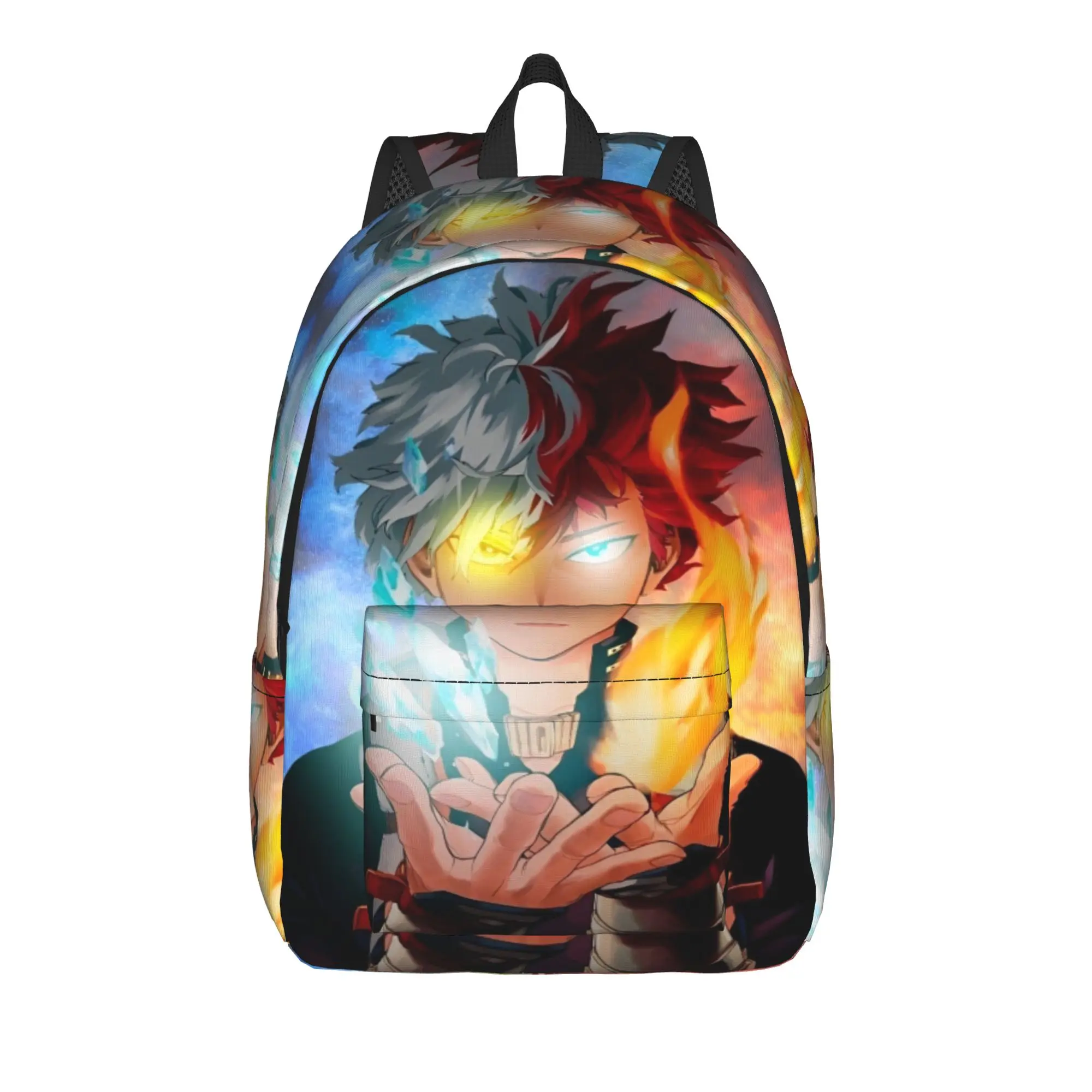 MHA Backpack for Men Women Cool High School Business Daypack Shoto Todoroki Laptop Computer Canvas Bags with Pocket