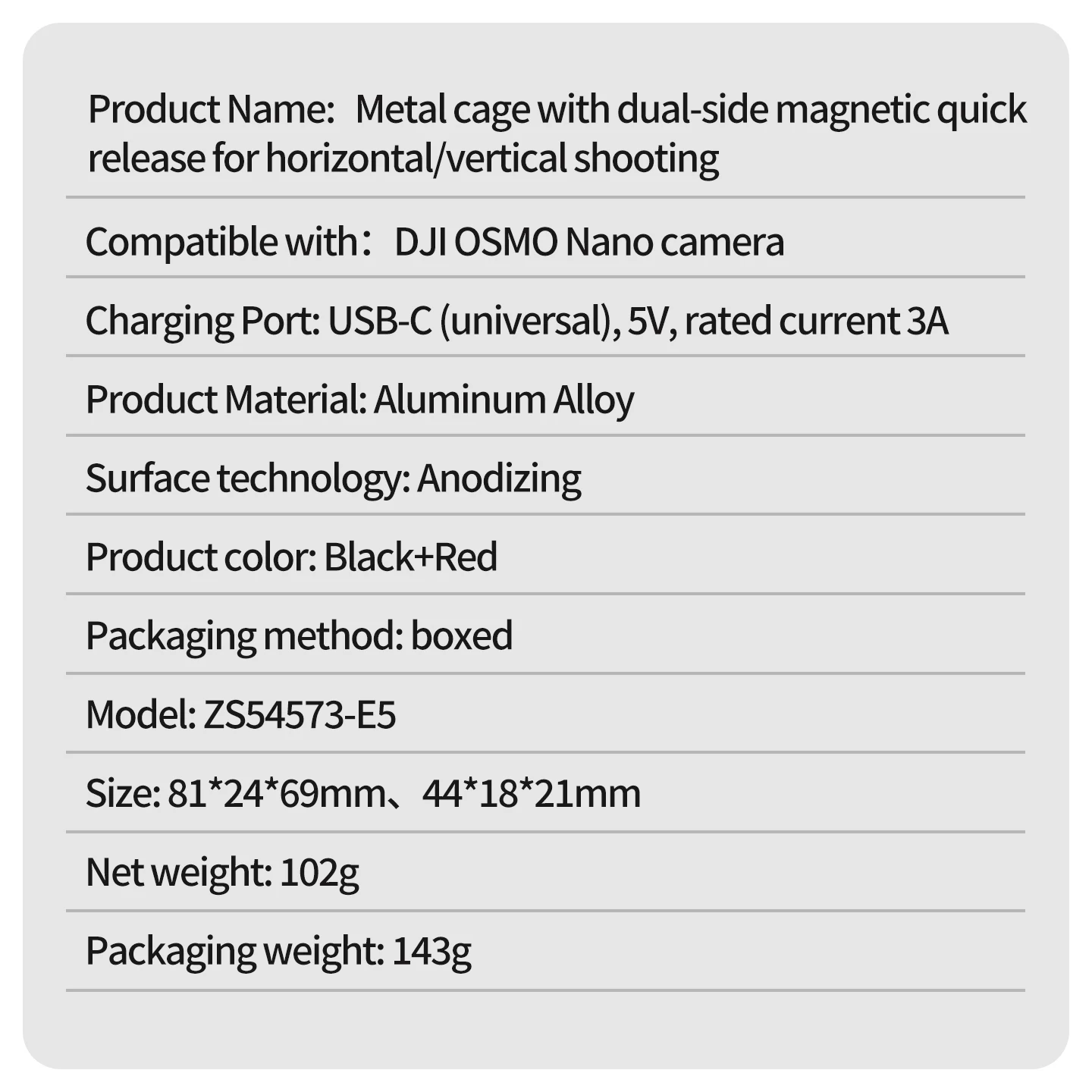 Doppelseitiger Magnetkäfig für DJI Osmo Nano Action-Kamera, Vollschutzrahmen, Cold Shoe, 1/4-Zoll-Stativ, Selfie-Stick-Erweiterung – Detail 23