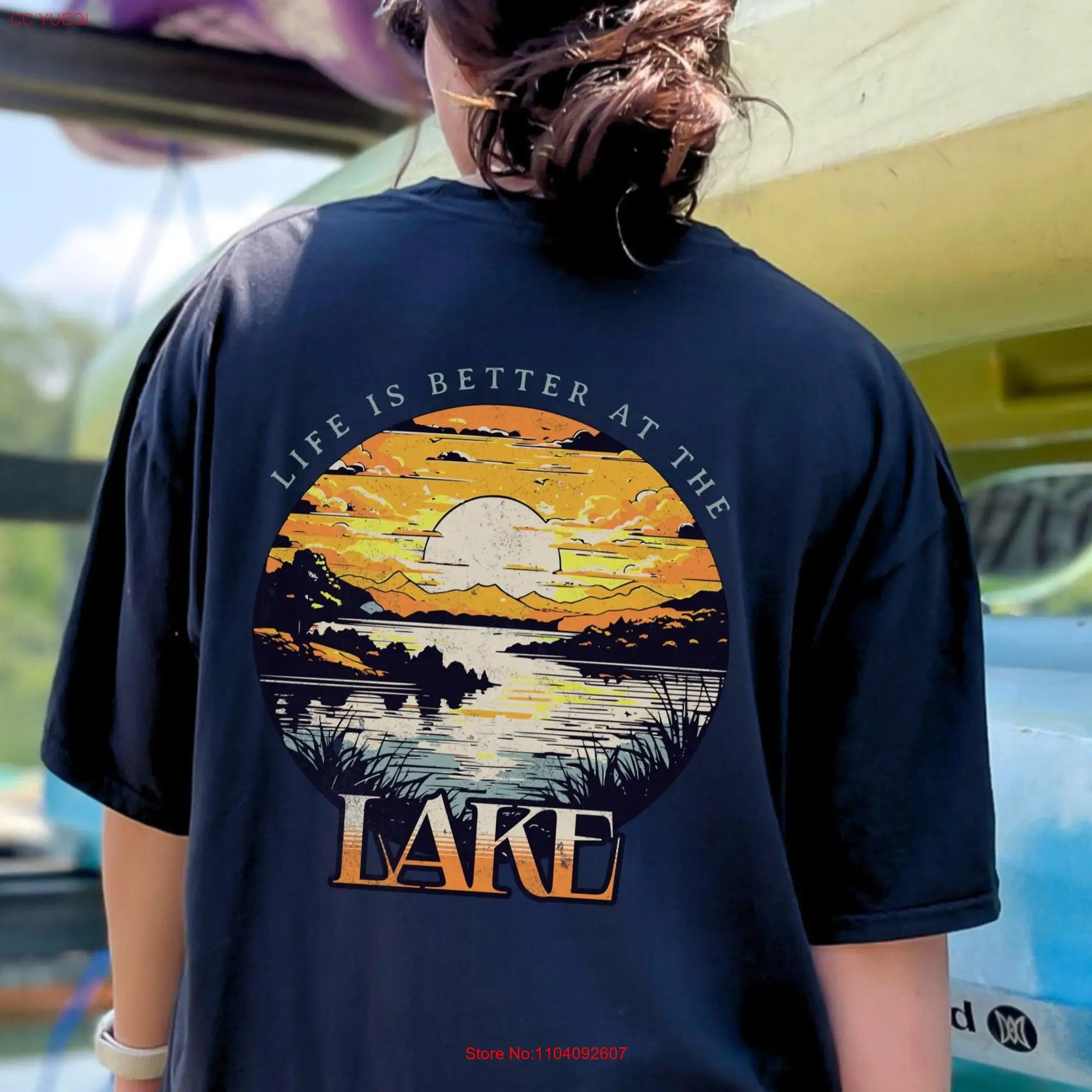 Comfort Colors Lake T Shirt Back Design House Family Vacation Trendy Life for Boat Owner long or short sleeves