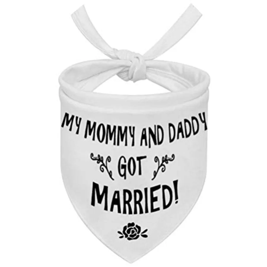 هدية الخطوبة الزفاف الكلب باندانا مثلث المرايل وشاح الحيوانات الأليفة اكسسوارات الزفاف صور الدعامة للكلاب الصغيرة والمتوسطة والكبيرة #3