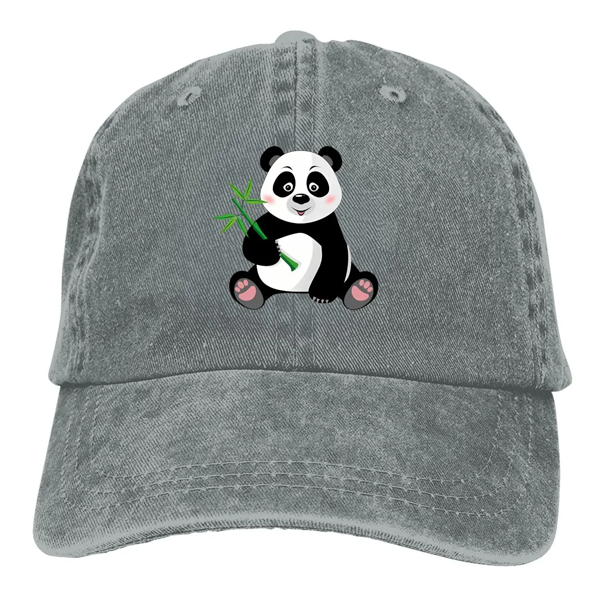 Cute Panda Animal Multicolor Hat Peaked Women's Cap Eat Personalized Visor Protection Hats