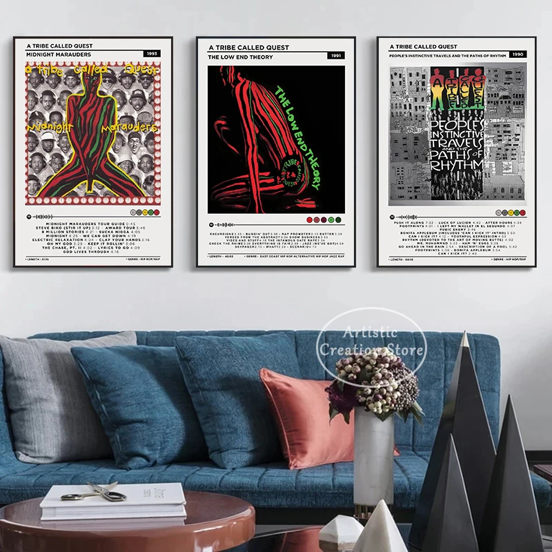 Hip Hop Group A Tribe Called Quest Rapper Singer Music Album Covers Poster Canvas Painting Wall Art Pictures Home Decor Gift