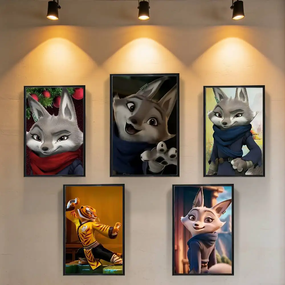 

a crafty fox Zhen Kung Fu Panda Poster Prints Wall Art Painting Picture Gift Living Room Bar Restaurant Dec Sticker Large
