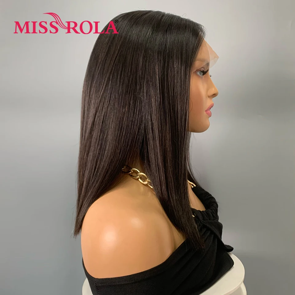 Miss Rola Wig rambut Remy kelas 12A dengan renda HD 5X5 Wig lurus tulang renda Brasil Wig rambut manusia depan telah ditanami Highlight