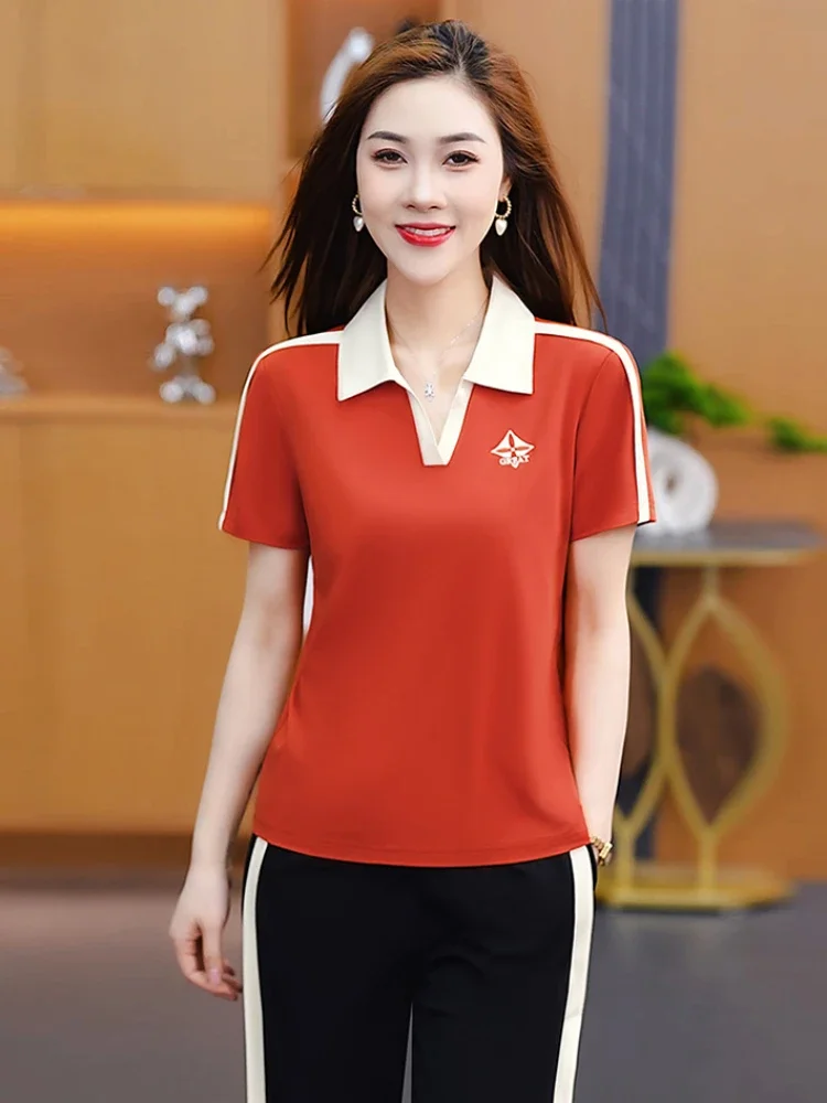 

Short Sleeve Top Casual Sports Suit Women Clothing 2025 Spring and Summer Slim Fit Pant Sets Two Piece Sets Womens Outifits