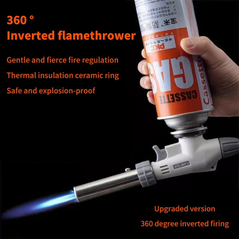 Card Type Gas Cylinder Flamethrower Nozzle Welding Gas Burner Flame Gas Torch Flame Gun Soldering Butane AutoIgnition Gas-Burner