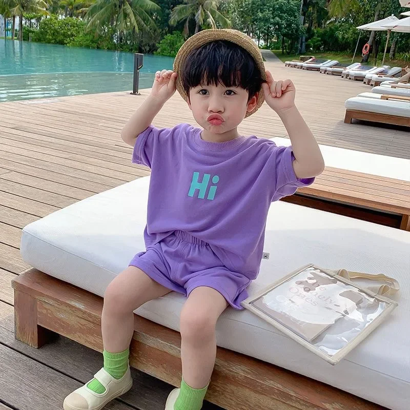 Stylish Baby Summer Outfit 2024 New Arrival Children's Short Sleeve Clothes For Boys Infant Summer Clothing