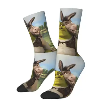 Donkey And Shrek Dress Socks Men's Women's Warm Fashion Animated Movie Crew Socks