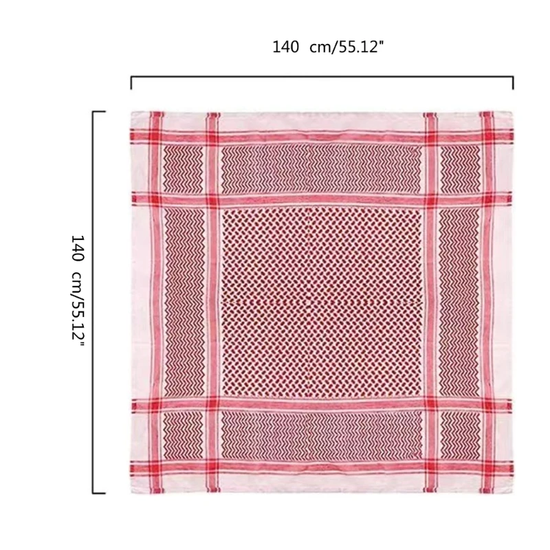 50JB Uomini Adulti Donne Shemagh Desert Sciarpa Araba Kefiah Turbante Scialle Avvolgere Medio Oriente Dubai Sciarpe Quadrate
