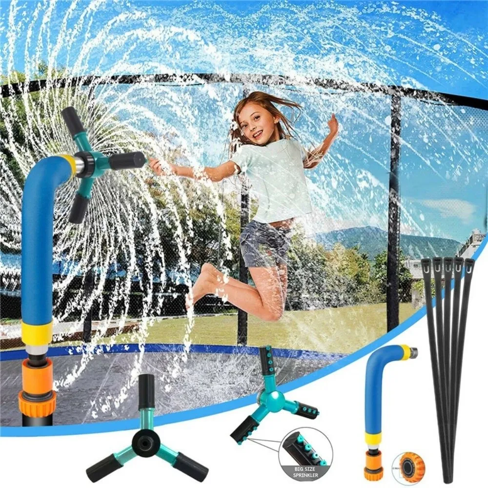 

360 Degree Rotating Trampoline Sprinkler Adjustable Spiral Cooling Water Sprayer Automatic Watering Garden Irrigation Nozzle