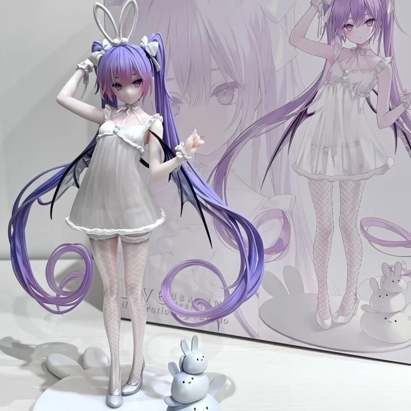 

Anime Eve Character Lolita Succubus Rabbit Ear Sleep Dress Long Purple Twin Tails Model Pc Case Decoration Collectible Toy Gift