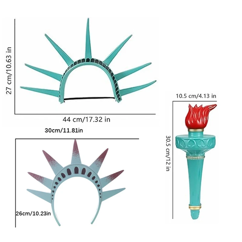تمثال الحرية الشعلة عقال هالوين زي تأثيري الدعائم يوم الاستقلال حفلة موسيقية أغطية الرأس