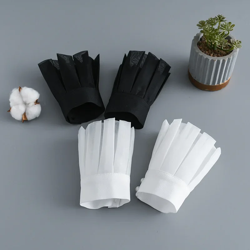 White Fake Cuff Sleeve for Women White Female Pleated Flare Sleeve Detachable False Cuffs Ruffles Wristband Horn Cuffs