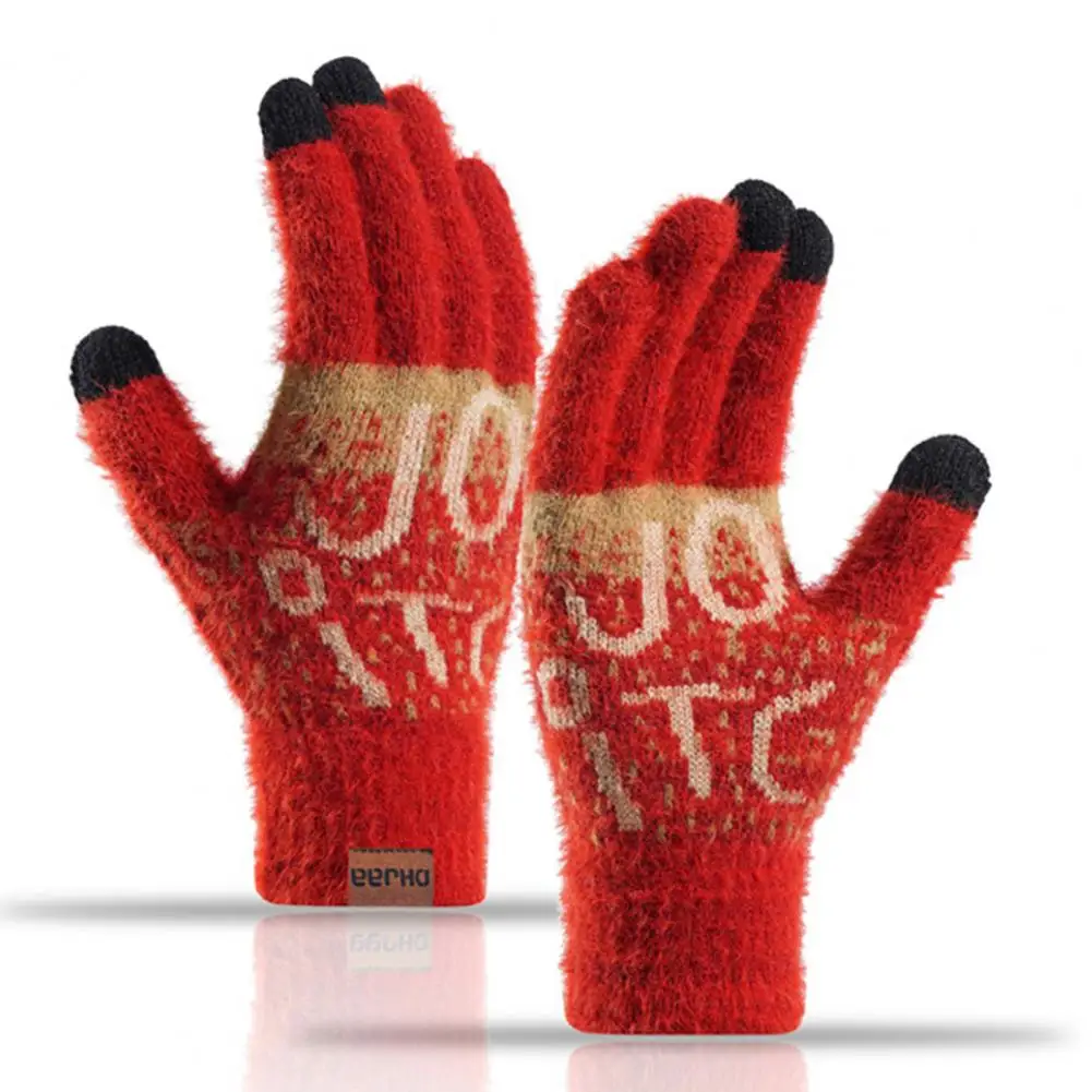 Thermale Beanie 3-delige Unisex Gebreide Kerstset Beanie Sjaal Handschoenen Warm Winter Cadeau Koepel Hals Wrap Dik Jacquard Elastisch Oor