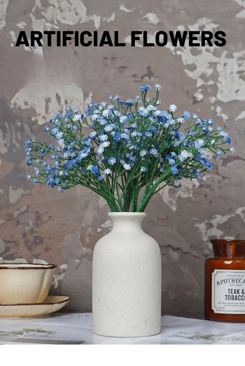 20/50 Stück Gartendekoration Kunststoff-Gypsophila Künstliche Blumen Tischdekoration Simulierte Gypsophila-Zweige Blaue Kunstblumen – Detail 1
