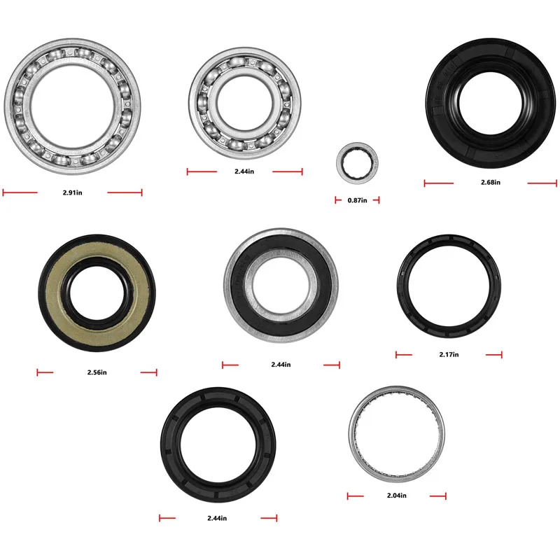 Motorcycle Rear Differential Bearings & Seals Kit 25-2048 Fit for Suzuki Ozark 250 LT-F250 2X4 2WD , Quadsport Z250 LTZ250 2x4