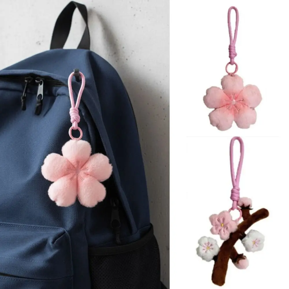 Cute Style Sakura Keychain Pink Cute Doll Cherry Blossom Pendant Cherry Blossom Hanging Pendant Flower Charm Key Decoration