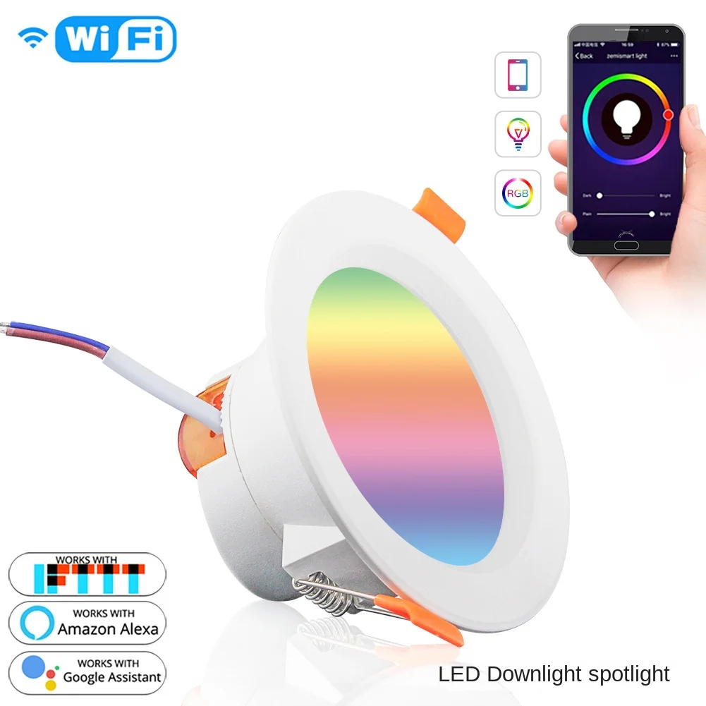 

Graffiti WiFi Smart Downlight Rgbcw Full Color Electrodeless Dimming Alexa Voice Factory Direct Supply 10W Bulb