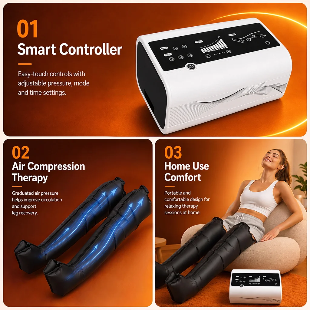 Pneumatic Adjustable Pressure Therapy Machine Circulation Compression Device Recovery Boots air Compression Leg Massager