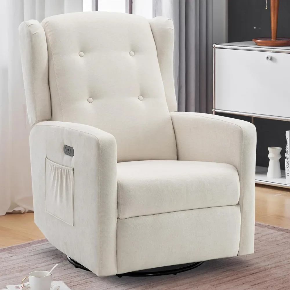 

Electric Swivel Rocking Chair, High Backrest Electric Rocking Chair, Kindergarten Gliding Chair, USB and Type-C Ports