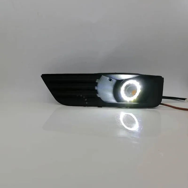 LED Fog Lights Assembly For  Ford focus  MK2 2005 2006   Front Bumper Fog lamp Replacement Angel Eye Daylight Accessories Kit