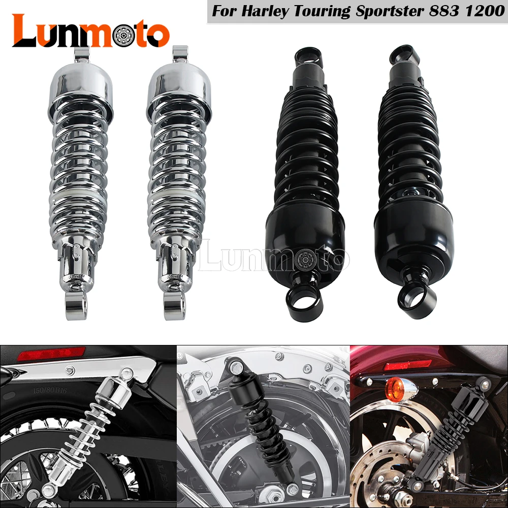 

For Harley Touring Sportster 883 1200 Motorcycle Rear Shock Absorber Suspension Protection Chrome/ Black 325MM Shock Absorber