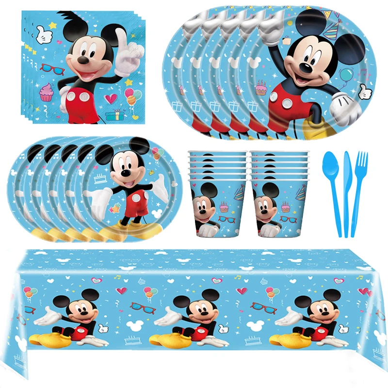 Mickey Mouse Birthday Party Supplies Decorations Mickey Mouse Party Supplies Serves 10 Guests with Banner Table Cover Plates Set