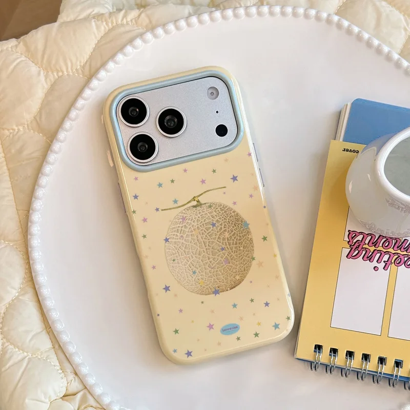 Fruit Star Pattern Double Layer Soft TPU Shockproof Anti-drop Anti-fingerprint Phone Case for iPhone 17 16 15 14 Pro Max
