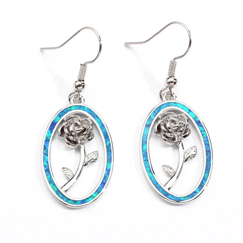 2026 New Auspicious Round Frame Rose Design Earrings for Women, Luxurious and Niche Style, Cool and Versatile Jewelry