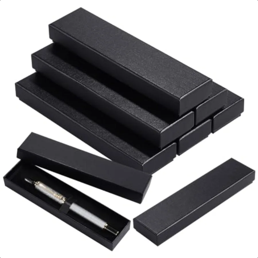 

18PCS Black Empty Pen Gift Box Ballpoint Pen Gift Box with Cushion Pen Presentation Display Box Cardboard Jewelry Boxes for Wed