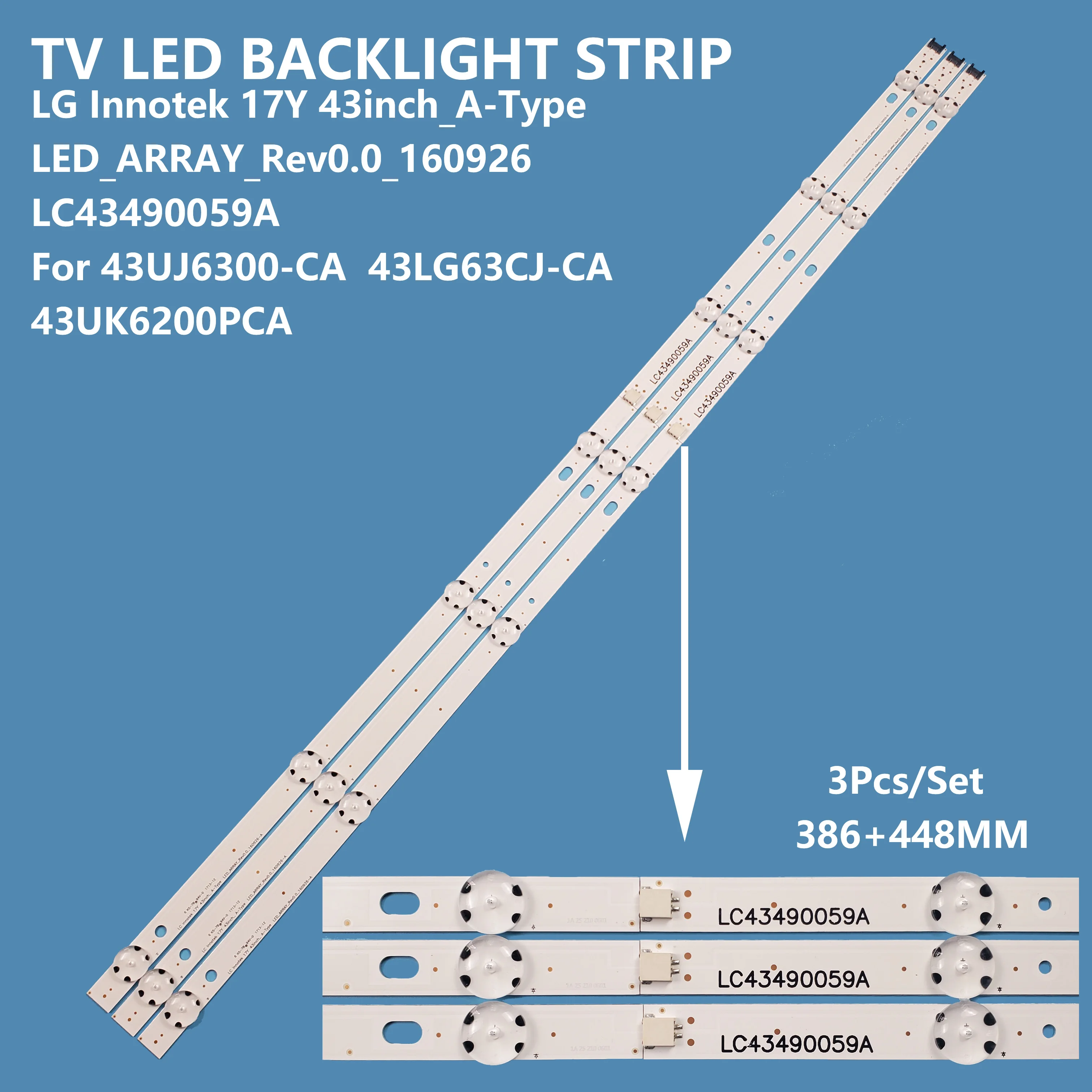 

TV led Backlight Strip For LG 43UJ6300 LC43490058A/LC43490059A/ LC43490060A/LC43490062A led Bar For LG 43uj65 43uj63 to Repair