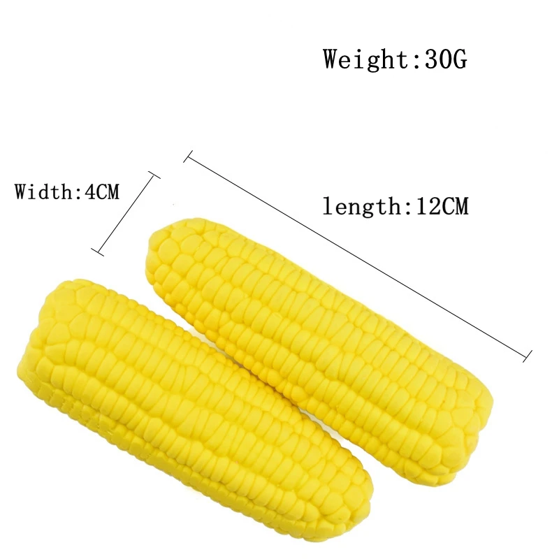 New pet sound toys, latex corn, bite-resistant teething dog toys, artificial corn toys; 14X4CM; 30G; Latex TPR