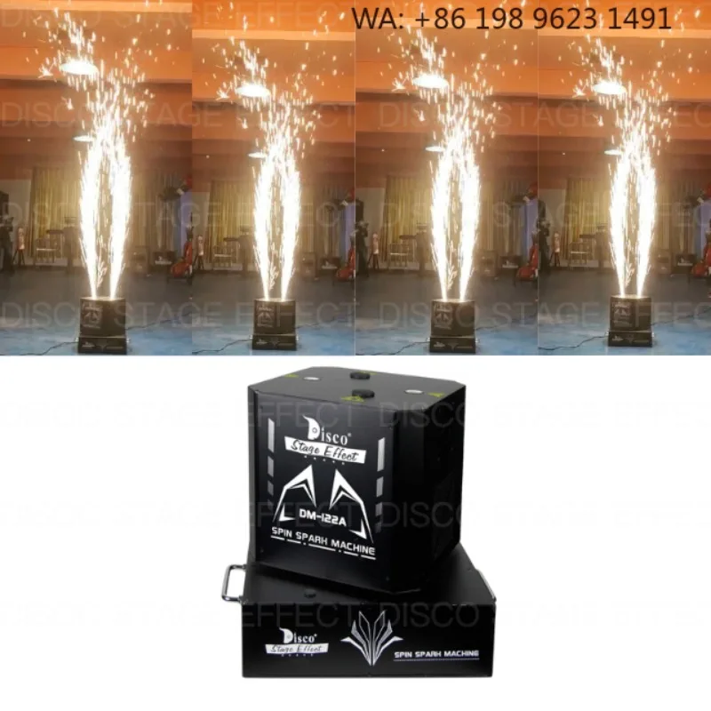 Dual Mini Rotating Cold Spark  1300W DMX Control Sparking Effect with Dry Ice Fog Special Effect for Stage Wedding Party Show