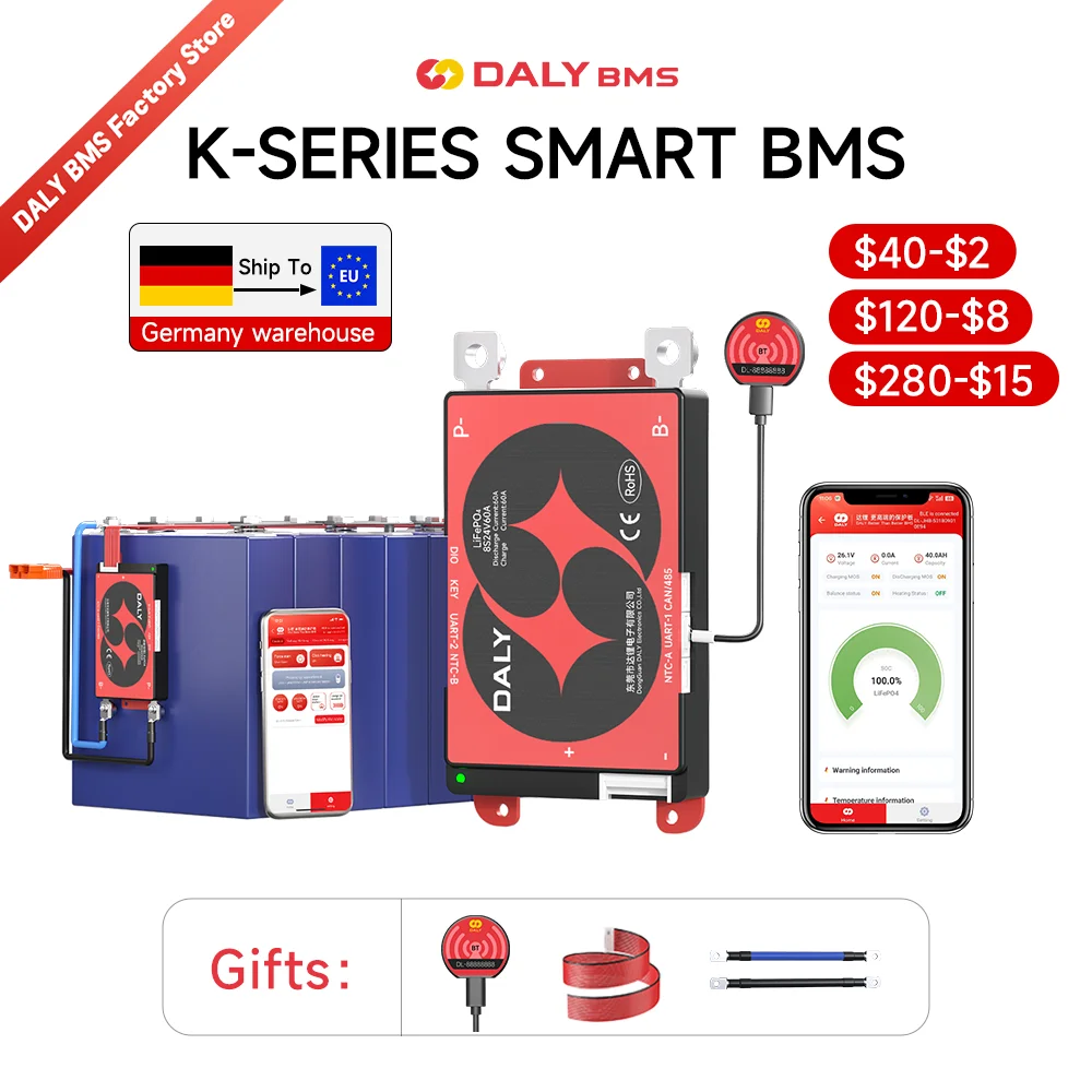 Daly Smart Lifepo4 Scheda BMS 4S 12V 8S 24V16S 48V 3.2V 100A 60A BMS per 18650 BATTERIA PACCHETTO BT UART RS485 Comunicazione CANBUS