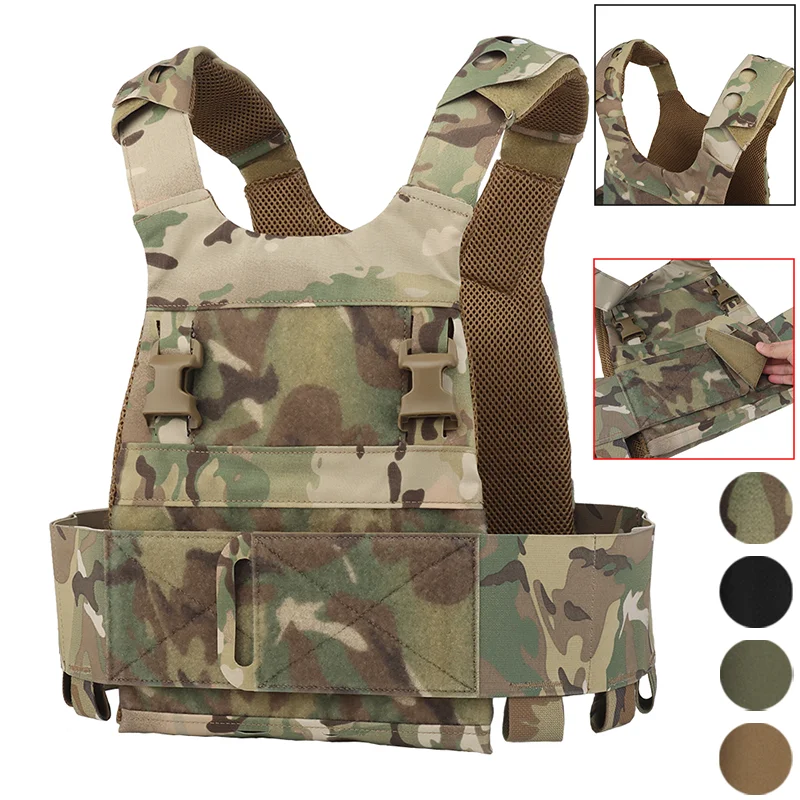 

Lightweight Foldable Plate Carrier Breathable MOLLE Panel Airsoft Hunting Vest Portable Mag Pouch System