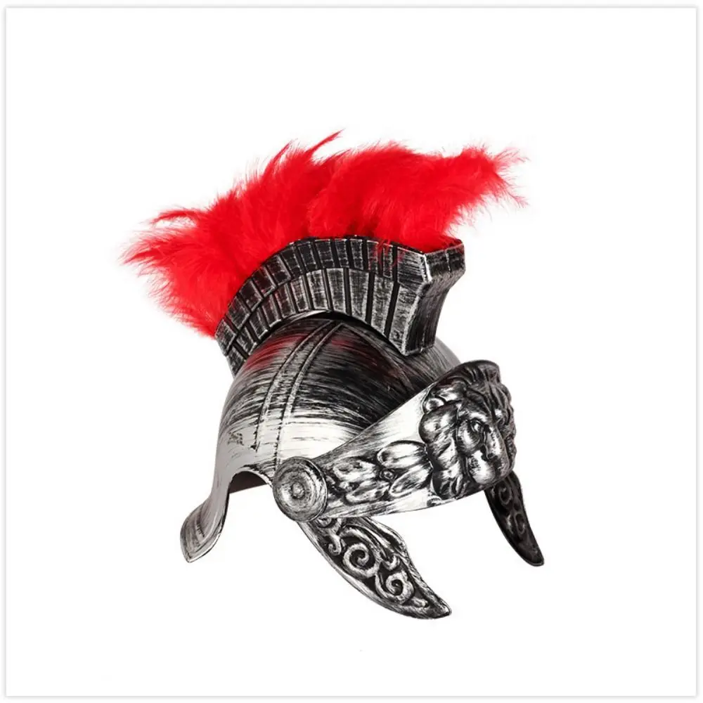

New Vintage Helmet Feather Lion Cap Spartacu Samurai Spartan Warrior Hat Roman Hat Helmets Masquerade Helmet