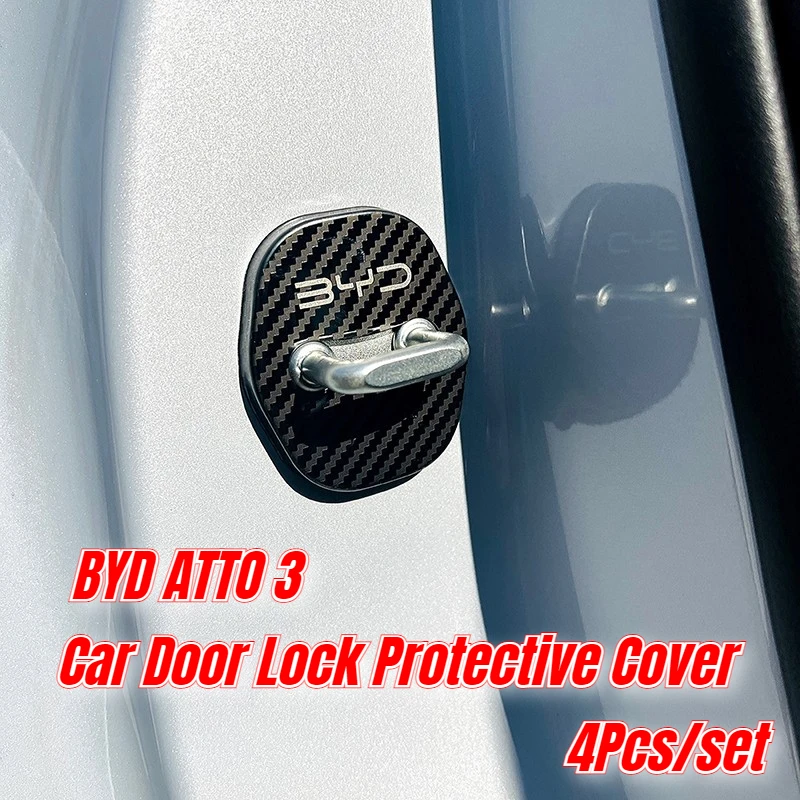 ATTO 3 Car Door Lock Protective Cover 4Pcs/set for BYD YUAN PLUS SEAL Stainless Steel Door Sticker Accessories Wear-resistant