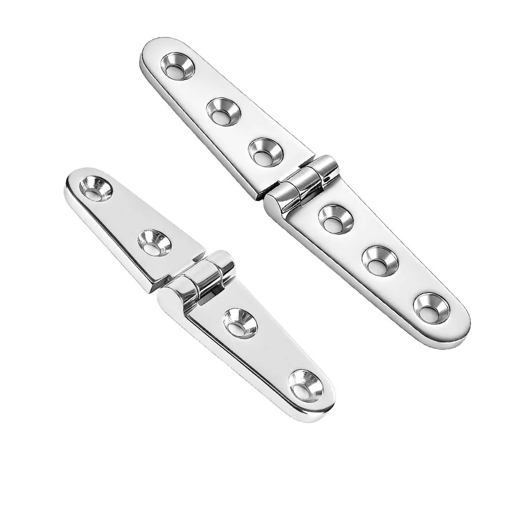 Mirror Polished Boat Hinge Steel Mount Hardware Boat Hinges Cabinet Stainless Hatch Marine Hinge Strap